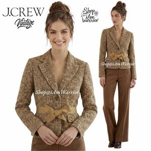 J.Crew Robert Noble wool blend nubby tweed ribbon belted blazer *shop@iamwarrior